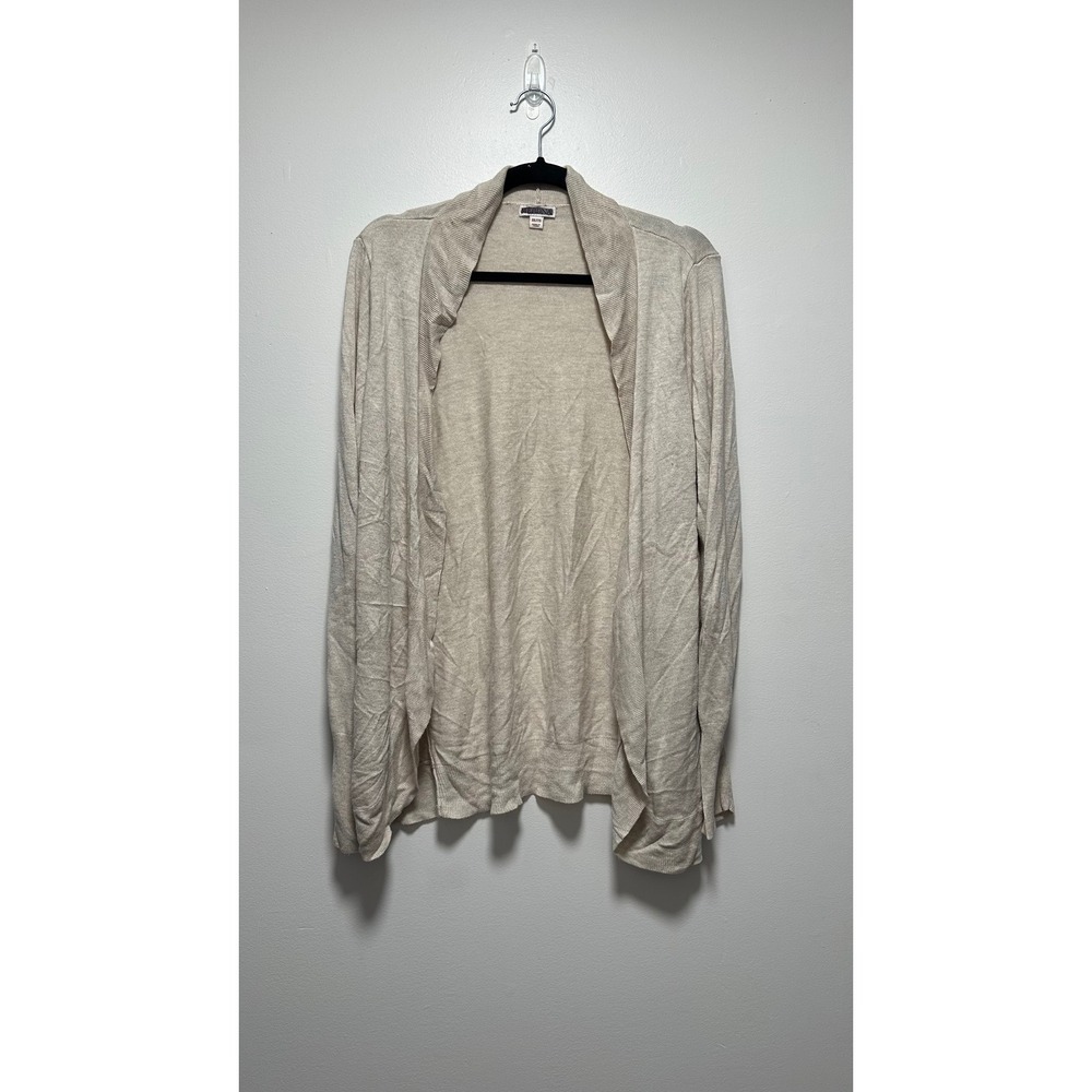 Merona Womens XXL Open Front Draped Cardigan Sweater Oatmeal Beige Viscose Blend